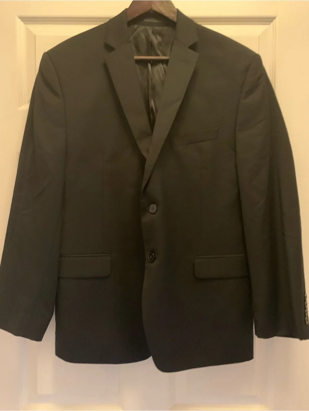 Men’s Calvin Klein Wool Slim Fit 2-Button Black Blazer Size 44
